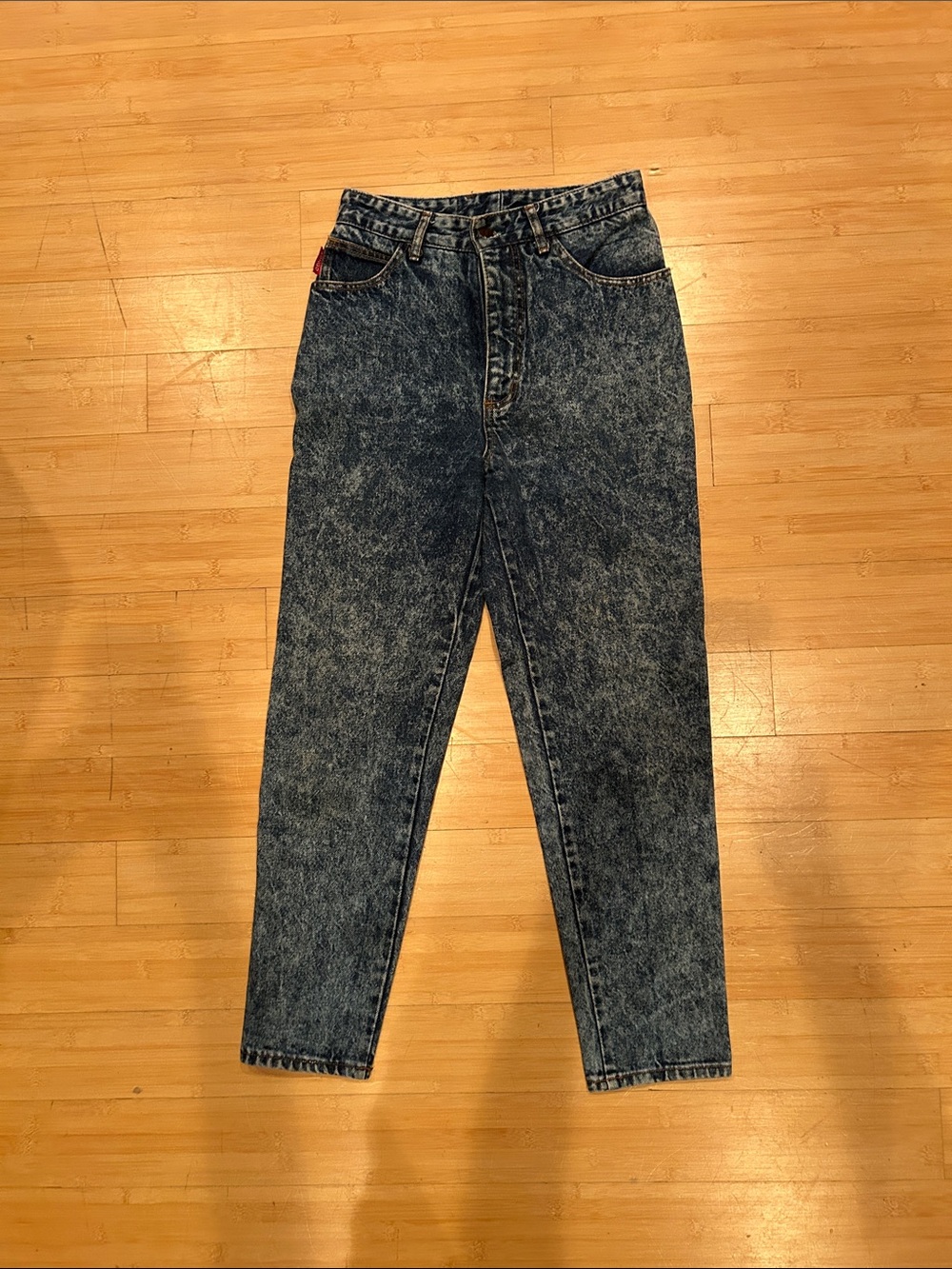 Vintage BONGO High-Rise Acid Wash Denim Jeans - Blue/Gray